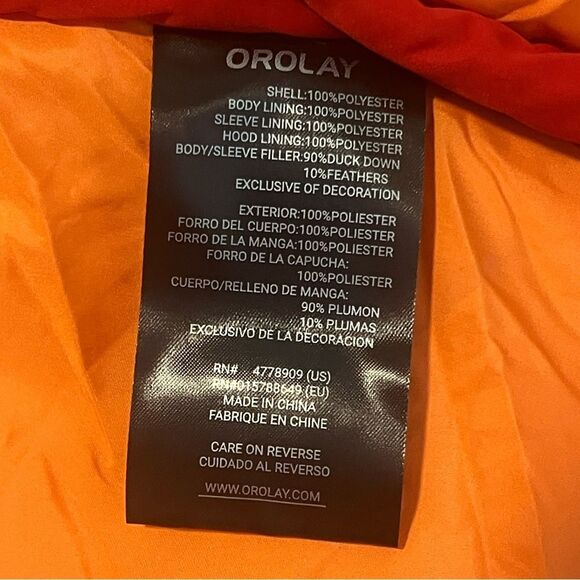 OROLAY Red Thickened  Multiple Pockets Down Jacket Size Small NWOT - Picture 11 of 15